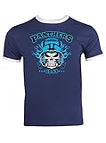 Panthers American Football 1993 North Carolina Super Bowl Ringer T-Shirt Herren Trikot, Größe:S, Farbe:Dunkelblau Weiß (Navy White F159)