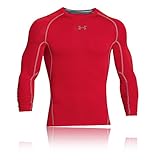 Under Armour Herren Kompressionsshirt HeatGear Armour langärmliges Funktionsshirt, atmungsaktives Langarmshirt für Männer, Rot, XL