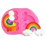 Regenbogen-Silikon-Formen für Kuchen, Cupcake-Dekoration, Fondant-Form für Schokolade, Gummi, Süßigkeiten, Bastelarbeiten, Modelliermasse, Babyparty-Zubehö