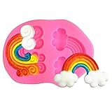 Regenbogen-Silikon-Formen für Kuchen, Cupcake-Dekoration, Fondant-Form für Schokolade, Gummi, Süßigkeiten, Bastelarbeiten, Modelliermasse, Babyparty-Zubehö