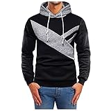 Lomelomme Herren Gefälschter Zweiteiliger Weihnachtspullover Teddy-Fleece Kapuzenpullover mit Kapuze Oversize Weihnachten Kostüm Christmas Hoodie Sweatshirts Pulli fur M