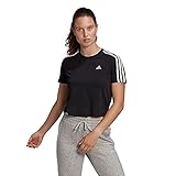 adidas Damen W 3s Cro T Shirt, Schwarz/Weiß, S EU