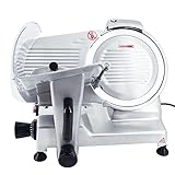 T-CAT Aufschnittmaschine Allesschneider Brotschneidemaschine Schrägschneider Edelstahl Gastro 0-15 mm Schnittdicke (250mm 240W)