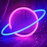 Cisteen Planet Neon Sign, LED-Neon-Leuchtschild, Wanddekoration, LED-Lichter, Heimdekoration hängende Kunst Neonschilder für Schlafzimmer, Spielzimmer, Bar, Party, Kindergeschenk,W