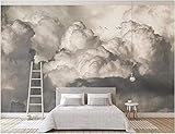 XHXI Abstrakte fliegende Vögel Retro 3D Cloud fototapete Retro Papier Wohnzimmer Schlafzimmer Wand Wandbild fototapete 3d Tapete effekt Vlies wandbild Schlafzimmer-300cm×210