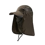 ITODA Baseballkappe UPF 50+ Sonnenhut Nackenschutz Sommerhut Gesichtschutz Safarihut Schnell Trocknend Damen Reitkappe Herren Anglerhut UV Schutz Hut Kappe Schlapphut für Outdoor Reiten Trekking