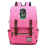 Kinderbuchtasche 3D-Druck Harry Potter Abzeichen Rucksack Mittelschultasche Großer Reiserucksack Slytherin Pink