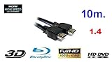 10m GiXa Technology High Speed HDMI Kabel 10 Meter mit Ethernet High Definition Cable Kabel black / Schwarz Full HD FULLHD Auflösung 1080p HDMI zu HDMI Kabel 19pol. 1.3 1.3a 1.3b 24K Vergoldet geeignet für Xbox 360 / Playstation 3 / Beamer / DVB Receiver / TFT Monitor / HD-Ready / FULL HD Fernseher / Blu-Ray / DVD / HD-DVD / PS3 / HDTV (Das Kabel überträgt Garantiert Verlustfreie Daten / Kristallbild) Playstation3 / Digital TV / Fernsehen / BluRay / Spielkonsolen / Konsolen / PC / Computer / Komputer / Notebook / Netbook / Laptop
