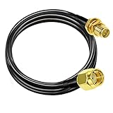 RP SMA-Kabel RG58 6,6 Fuß (2 m) TUOLNK Umgekehrte Polarität SMA-Buchse auf Stecker Verlängerungskabel SMA-Kabel 50 Ohm für HF-Funk-WLAN-Antenne GPS verlustarme Antenne Koaxkab