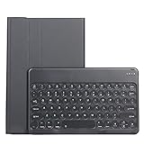 Chstls Runde Tastatur-Hülle für Galaxy Tab S6 Lite 10,4 Zoll 2020 (Modell: SM-P610 SM-P615), PU-Leder, Folio-Ständer, mit magnetischer, abnehmbarer kabelloser Bluetooth-Tastatur/Stifthalter, Schw