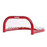 Base Unisex – Erwachsene 12' (33 x 36 x 18) I Outdoor Metallrahmen I Tor für Hockeybälle & Pucks I Streethockey-Training | Skill Goal, rot-weiß, Z