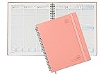 Kalender 2021 2022 ca. A4 von POPRUN - Terminplaner, Terminkalender Ringbuch mit Softcover - Wochenplaner Vertikalem mit Stundenintervall - Planer Aug 2021- Aug 2022, 26,5 x 21,5 cm, R