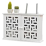 Schweberegale Schlagfreies WLAN-Rack Aufbewahrungsbox Für Kabellosen Router Draht Dekorative Abschirmbox Ecke Router Box Schwebendes Regal An Der Wand (Color : WhiteA, Size : 48.5 * 11 * 31.5cm)