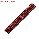 Bescalor 3D Metall Limited Edition logo Auto Aufkleber Motorrad Emblem Abzeichen Aufkleber Aufkleber for A A A A A A (Color Name : 9.5x1.5cm Black Red)