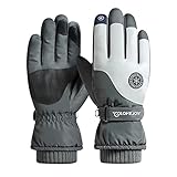 Winter with Zipper Snowboarding Touchscreen Ski Men for Warm Women Gloves Pocket Gloves Water-Proof Gloves (Green)