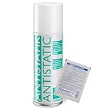 ANTISTATIK 200ml Spraydose - Antistatikspray verhindert statische Aufladung - ITW Cramolin - 1331411 - verringert Schmutzanziehung, inkl. 1 St. DEWEPRO® SingleScrub