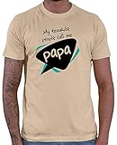 HARIZ Herren T-Shirt My Favourite People Call me Papa Männer Sohn Geburtstag Geschenkideen Plus Geschenkkarten Beige M