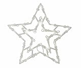 * Leuchtendes Fensterbild mit 35 LEDs | Fünf Motive: Engel Baum Rentier Stern Sternschnuppe | Netzanschluss + Saugnapf | Fensterdeko Weihnachtsdeko Weihnachtsleuchte (Stern)