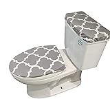 Madeals WC-Deckelbezug und WC-Deckelbezug Stoffbezug für einen Deckel Toilettentank Grau M