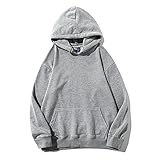 XWLY Sweatshirt Herren Urban Klassisch Einfachheit Mode Einfarbig Lose Herren Hoodie Herbst Winter Paare Mit Taschen Männer Laufshirt Täglich Casual All-Match H