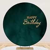 OFILA 1.25x1.25m Runder grüner Hintergrund Alles Gute zum Geburtstag Schild Fotografie Kulissen Geburtstagsfeier Kuchen Tischrequisiten Erwachsene Geburtstag Jubiläum Dekorationen Foto-Shooting