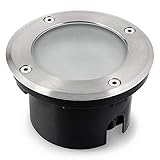 Flache Bodenleuchte LED VISKOS für Außen IP67 rund mit Durchgangsverdrahtung - Einbauleuchte inkl GX53 LED 3W warmweiß 230V