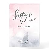 Him & I® Postkarten Set Sisters by heart - 10 verschiedene Postkarten mit Sprüchen & Zitaten - Lieblingsmensch, Freundschaft, beste Freundin - Geschenkidee - inspirierende Spruchkarten mit M