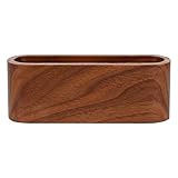 Asixx Visitenkartenhalter, Visitenkartenständer aus Holz Desktop Business Karte Organizer für Schreibtisch Büro Zubehör, 11 x 3 x 4 cm (Braun)