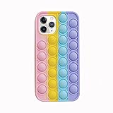 Fidget Toys Handyhülle,Pop-It Fidget Phone Case,Pop Fidget Stressspielzeug Bubble Phone Case,3D Pop Bubble Stress Relief Zappeln Sensory Toy,Silikon Schutzhülle Stoßfest Hülle für iPhone 11