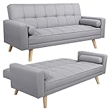 Yaheetech Luxuriöses modernes 3-Sitzer-Sofa aus Stoff mit Metallbeinen, Liegestuhl für Wohnzimmer, G