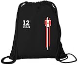 Soccer World Cup Fussball WM Fanfest Gruppen Premium Bio Baumwoll Turnbeutel Rucksack Stanley Stella Streifen Trikot Peru, Größe: onesize,Black