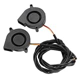 UKCOCO 2 stücke super leise 5015 Schlag radial lüfter hydraulische hülsenlager vorne lüfter kühler 5 v 3D drucker Teile kompatibel für prusa i3 mk3 (schwarz)