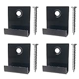 30 Stück WPC Befestigungsclips Anfang/Endklammer, Versteckte Starter Befestigung Board Clip mit Selbstschneidender Schraube Edelstahl DIY Hardware (Schwarz)