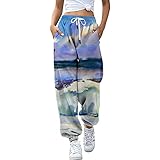 MARTINSHARK Jogginghose Damen Sweathose Damen Gigital Farbdruck Lässige Sporthose Lose Kordelzughose Damen Stoffhose Outdoorhose Trainingshose Arb