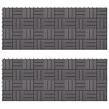 Terrassenfliesen 20 Stk. Grau 30 x 30 cm Massivholz Ak