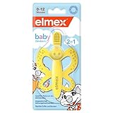 elmex Baby Zahnbürste und Beißring - für Babys von 0-12 Monaten, angenehm bei Zahnungsbeschwerden, frei von BPA und zu 100 % aus lebensmittelechtem Silik