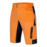 WOSAWE Fahrrad-Shorts für Herren, Mountainbike-Shorts, atmungsaktiv, für den Sommer, Sport, Casual, BL136-O-0XL#, Orange, BL136-O-0XL# XL