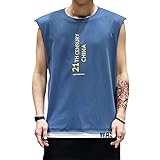 Trägershirts Herren Sommer Einfachheit Mode Brief Druck Ärmellos Herren Shirt Modern Klassisch Rundhals Herren T-Shirt Casual Loose Atmungsaktives Herren Tank Top