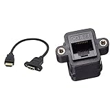 SYSTEM-S HDMI Stecker zu HDMI Eingang Panel Mount Adapter Kabel Verlängerungskabel 35cm & Inline 69990X Patchkabelkupplung Cat.5e, UTP, 2X RJ45 Buchse, zum Einb