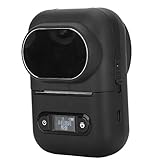 High-Definition-thermisches Etikett Drucker, Lithium-Batterie 1500mAh 11.6 x 8,2 x 5,8 cm Etikettendrucker ABS für Büro Supermarkt Schmuck Kleidung Tag Druck EQ11 (schwarz)