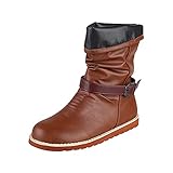 PANGKII Mode Winter Herren Schnürschuhe Outdoor Sportschuhe Wanderstiefel Motorradstiefel Schneestiefel Herren hohe Stiefel Motorradstiefel Winddicht verschleißfeste warme Schwarze W