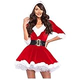 Briskorry Weihnachten Geschenke Damen Kleid Knielang A Linie Sexy Abendkleid Karneval Partykleid Nachtkleid Freizeitkleider Mit Kapuze Spitzenkleider Plisseek