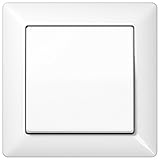 Jung EnOcean Funk Wandsender Set 2 kanalig: 1x Funksender ENOA590WW 1x 1-fach Rahmen AS581WW Alpinweiß Thermoplast (bruchsicher) für EnOcean Funksy