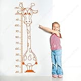 Giraffe Growing Graphic Sticker Vinyl Wall Artist Home Decoration Children's Room Cartoon Height Decal Nursery Mural Decoration -48x144