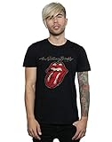 The Rolling Stones Herren Plastered Tongue T-Shirt, Schwarz (Black Black), X-Larg