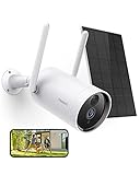 1080P Überwachungskamera mit Solarpanel, Peasec Kabellose WLAN IP Kamera mit Akku, Einstellbarer PIR-Bewegungserkennung, Wiederaufladbare Sicherheitskamera mit Nachtsicht, IP65 für Draussen/D