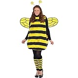 amscan 844989 Hummel-Kostüm für Erwachsene, mit Flügeln und Antennen, Größe 46-48, 1 Stück, Mehrfarbig, Einheitsgröß