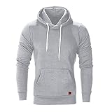 RYTEJFES Herren Kapuzenpullover Langarm Sportpullover Große Größen Trainingsshirt Basic Kapuzenpulli Herbst Winter Kapuzenshirt Casual Sweatshirt Hoodies Top Trainingsanzüg