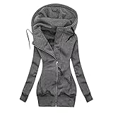 Winterjacke Damen Lang,Damen Regenjacke Wasserdicht Atmungsaktiv Windbreaker Übergangsjacke Lang Gefüttert Regenmantel mit Fleece-Innenfutter Große Größe Regenponcho Fleecejacke Kapuze Winterjack