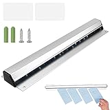 JUNMEIDO Bonleiste Gastronomie 30cm Länge Bonschiene Aluminiumlegierung Tab Grabber Silber Bonhalter Wandklemmleiste zum Kleben Schrauben Bestellhalter für Küche Hotel Bar Büro Bestellungen Tick